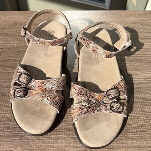 SAS Tan Faux Snake Skin Sandals